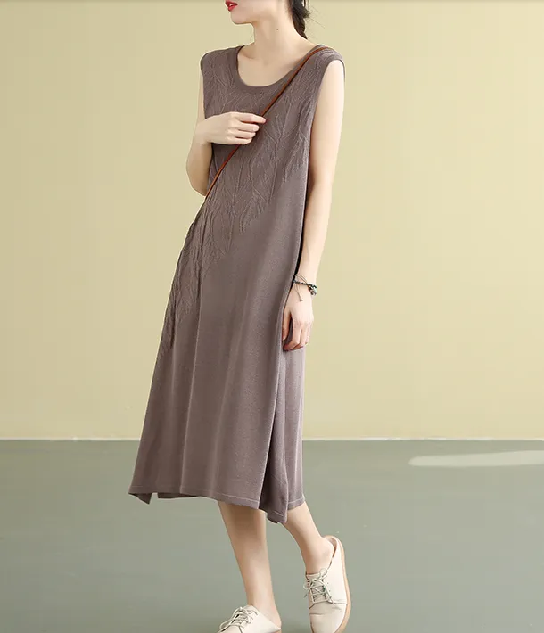 Sleeveless Summer Cotton  Women loose Dresses DZA05141