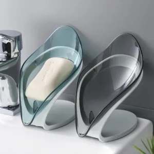 Smart, stylish and high quality leaf shape bathroom and kitchen household essentials self adhesive soap Holder, Soap Dispenser