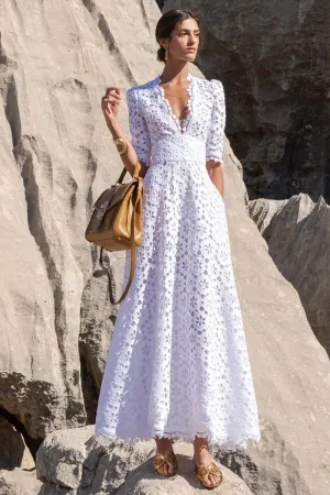 Somerset White Graceful Eyelet Maxi Dress