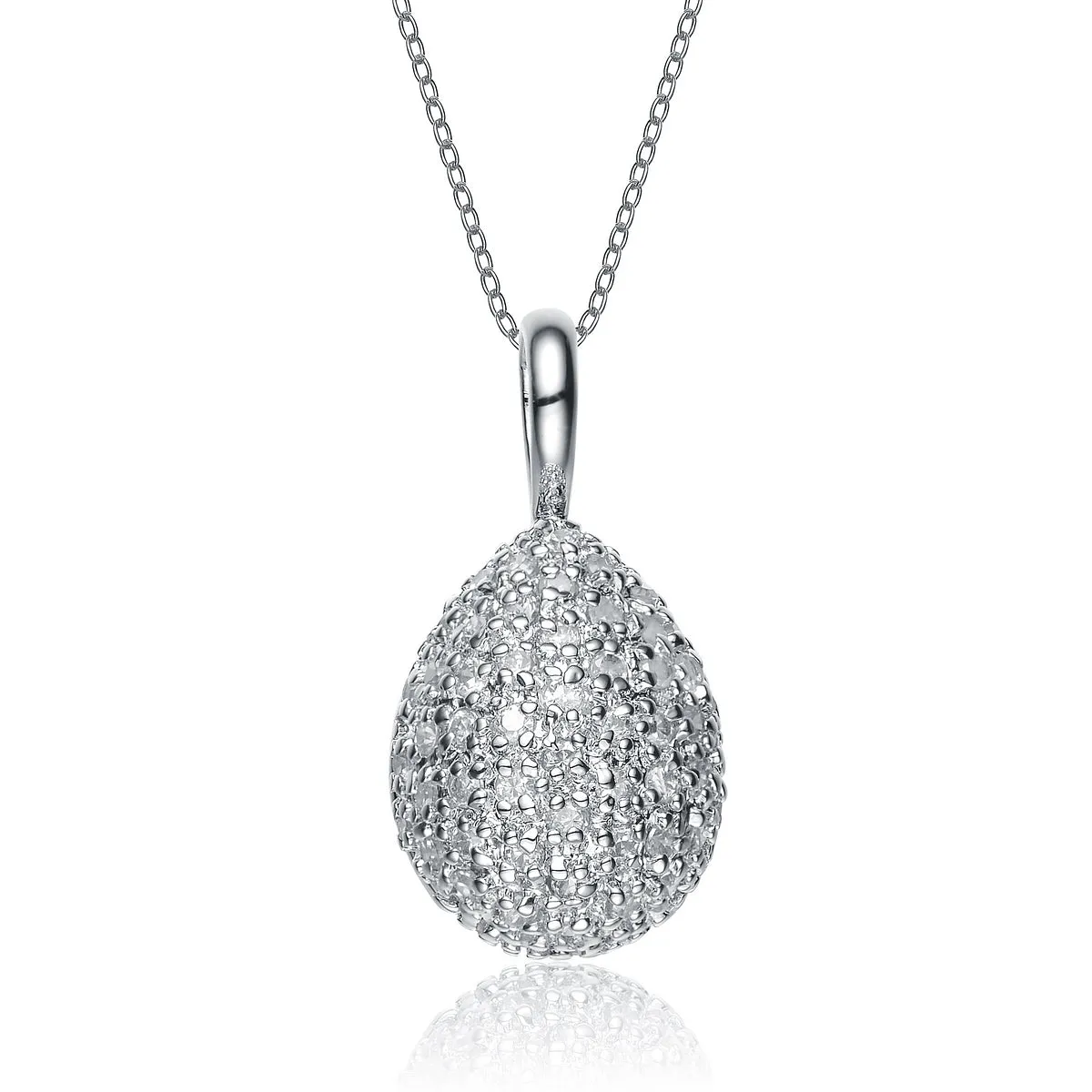 Sterling Silver Delicately Designed Teardrop Pendant