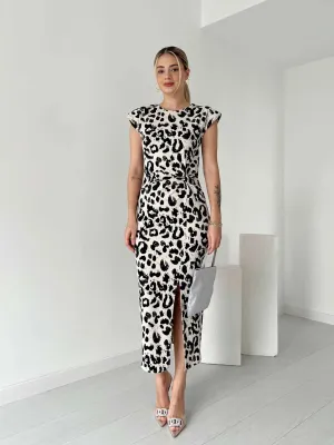 Stingray Leopard Print Dress-Black