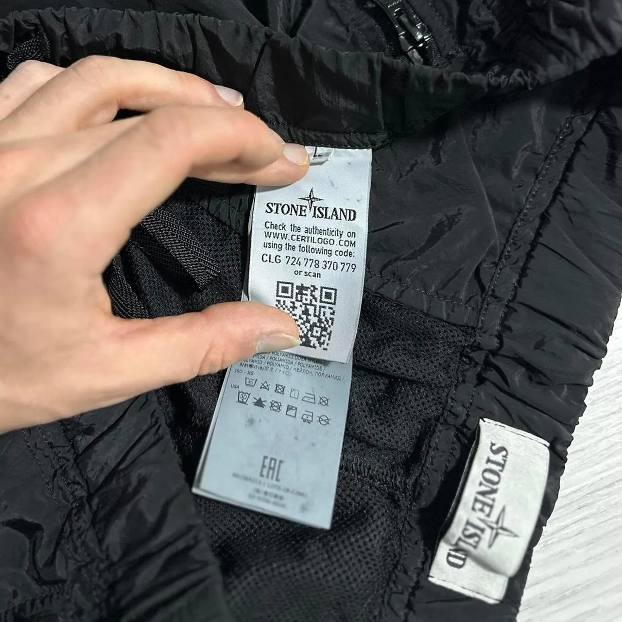 Stone Island Black Nylon Combat Cargos