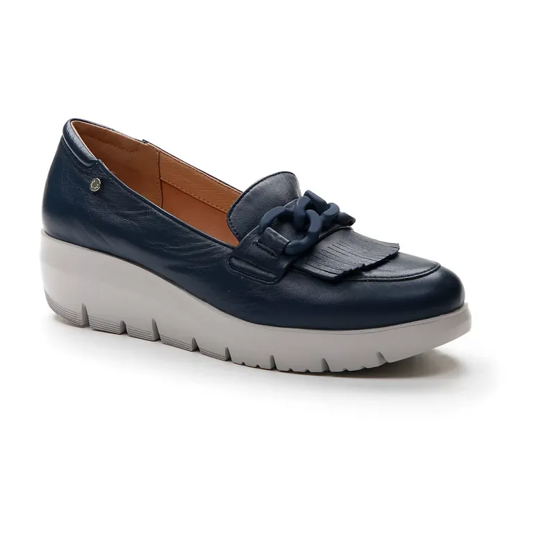 Stonefly Mocassino da donna con catena e frangia Plume 13 nappa 217317 144 blu oceano