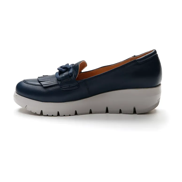 Stonefly Mocassino da donna con catena e frangia Plume 13 nappa 217317 144 blu oceano