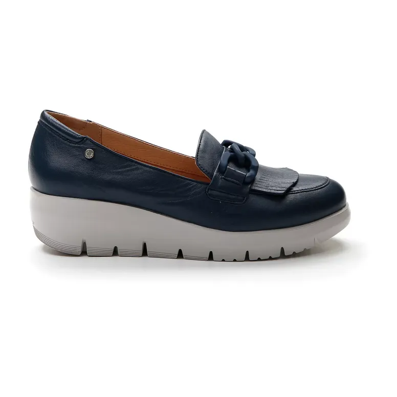 Stonefly Mocassino da donna con catena e frangia Plume 13 nappa 217317 144 blu oceano