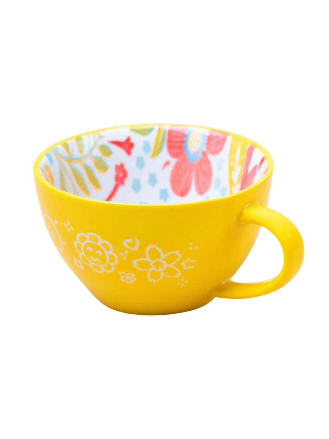 Stylish Ceramic Cup - Yellow, 400ml