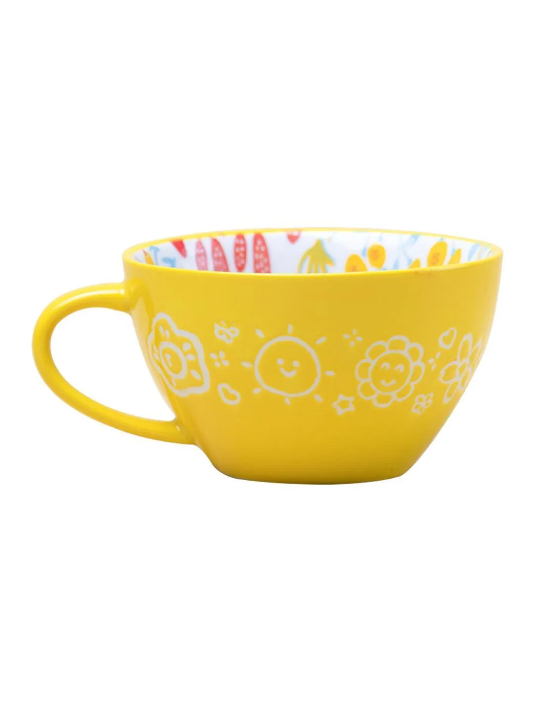 Stylish Ceramic Cup - Yellow, 400ml