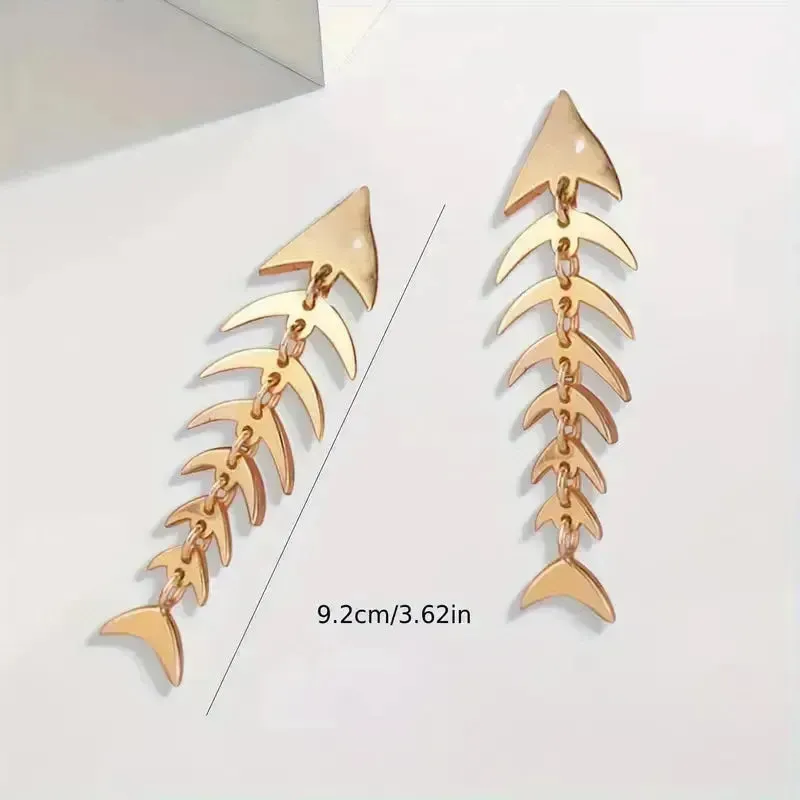 Stylish Fishbone Dangle Earrings