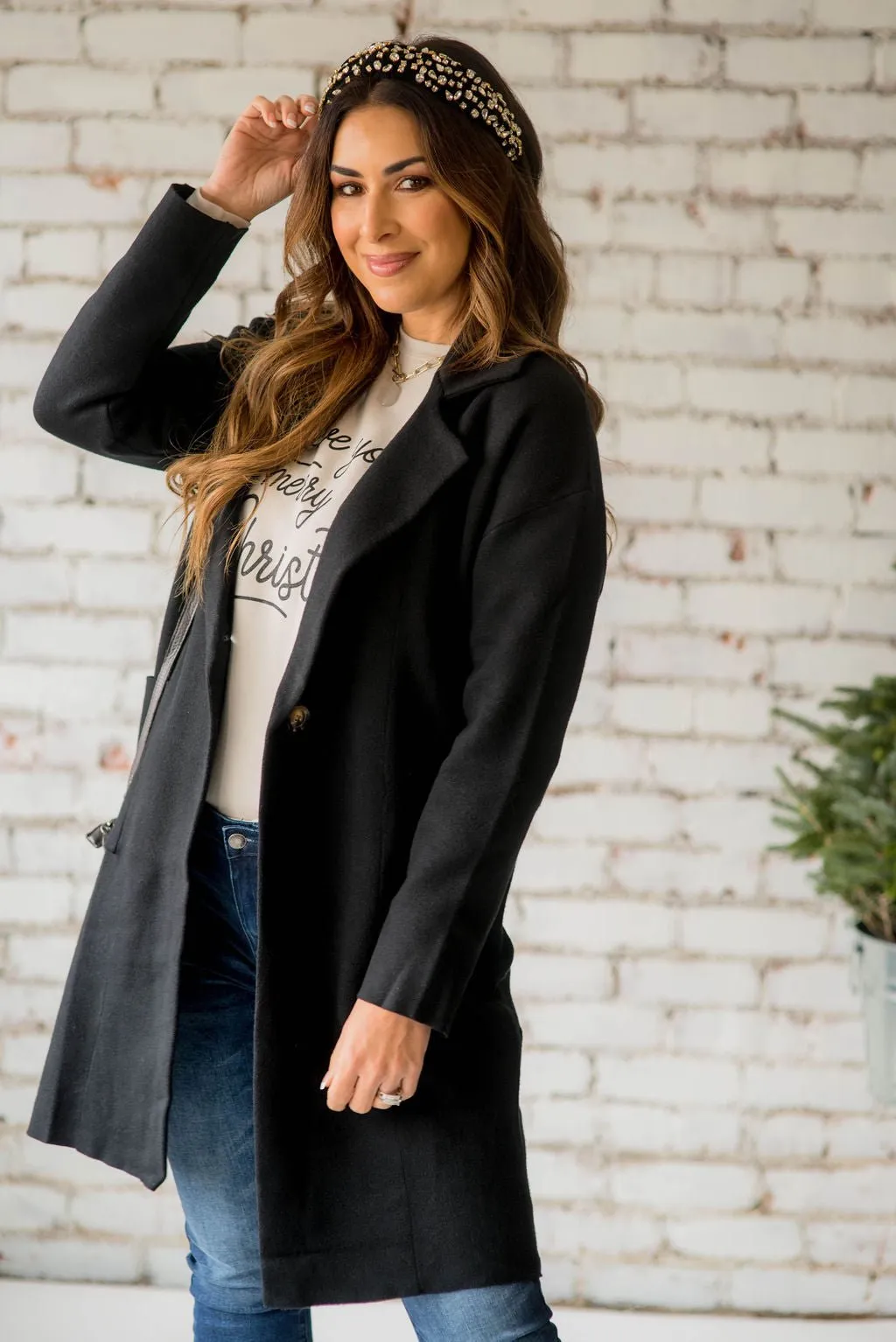 Stylish Pocket Tunic Blazer