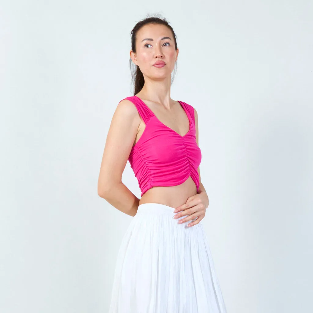 Stylish ruched sleeveless top wholesale