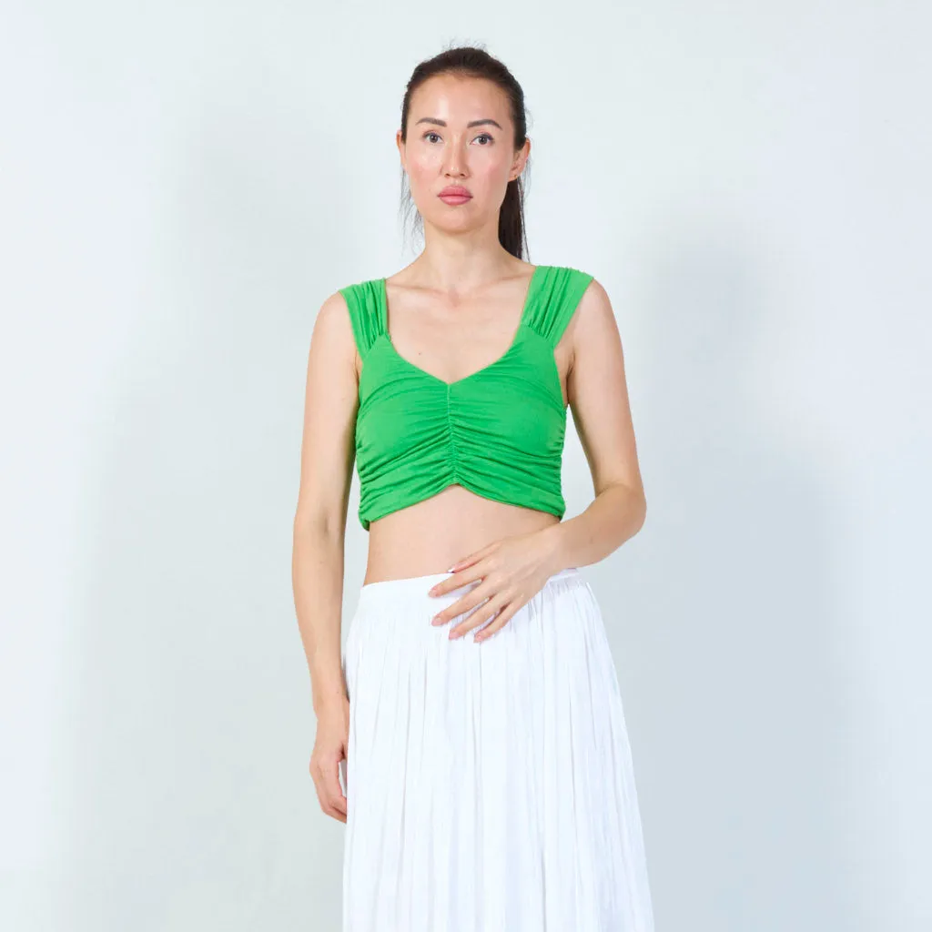 Stylish ruched sleeveless top wholesale