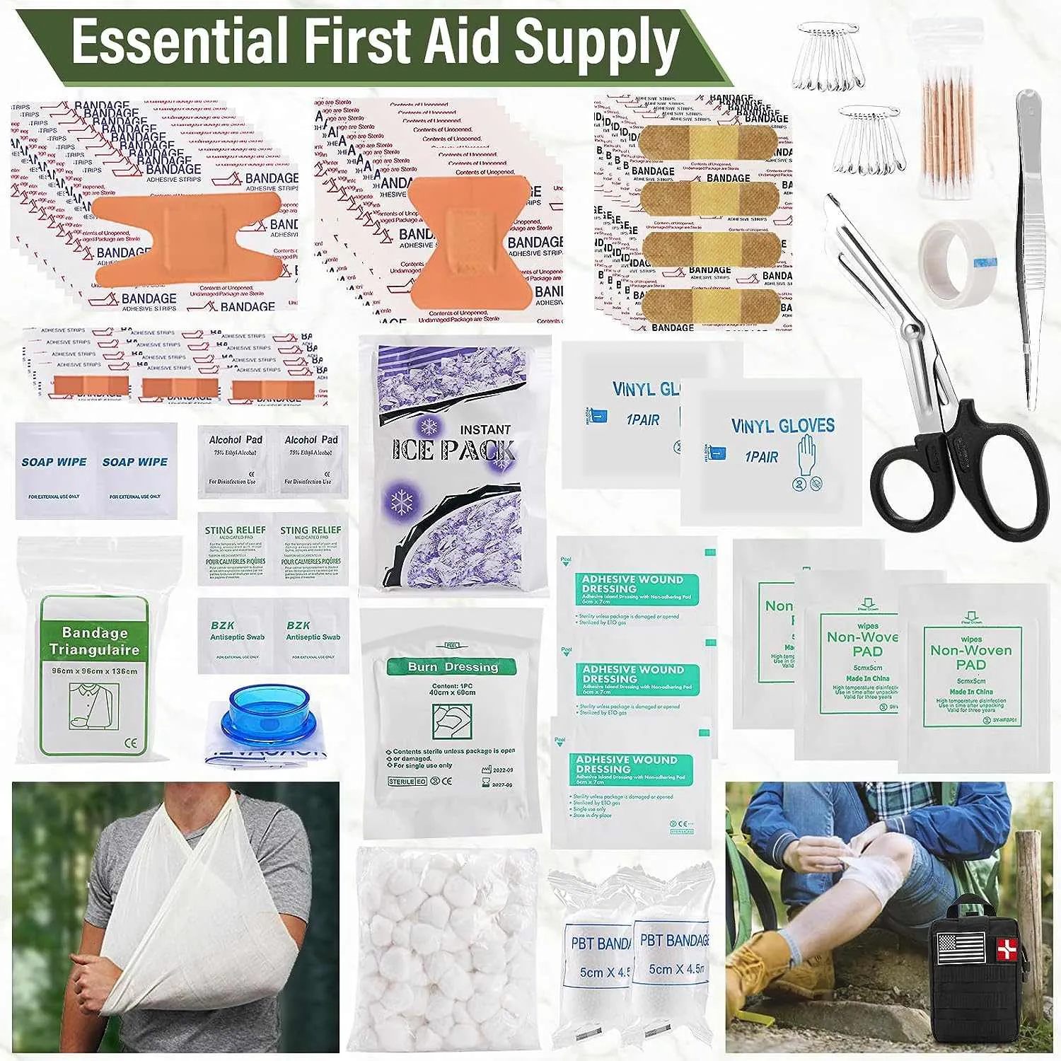 Survival First Aid Kit, Molle Medical Pouch 282PCS