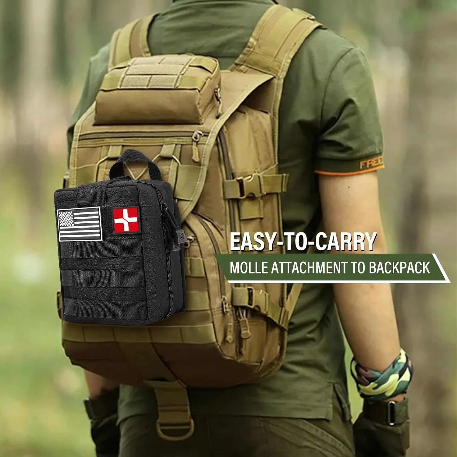 Survival First Aid Kit, Molle Medical Pouch 282PCS