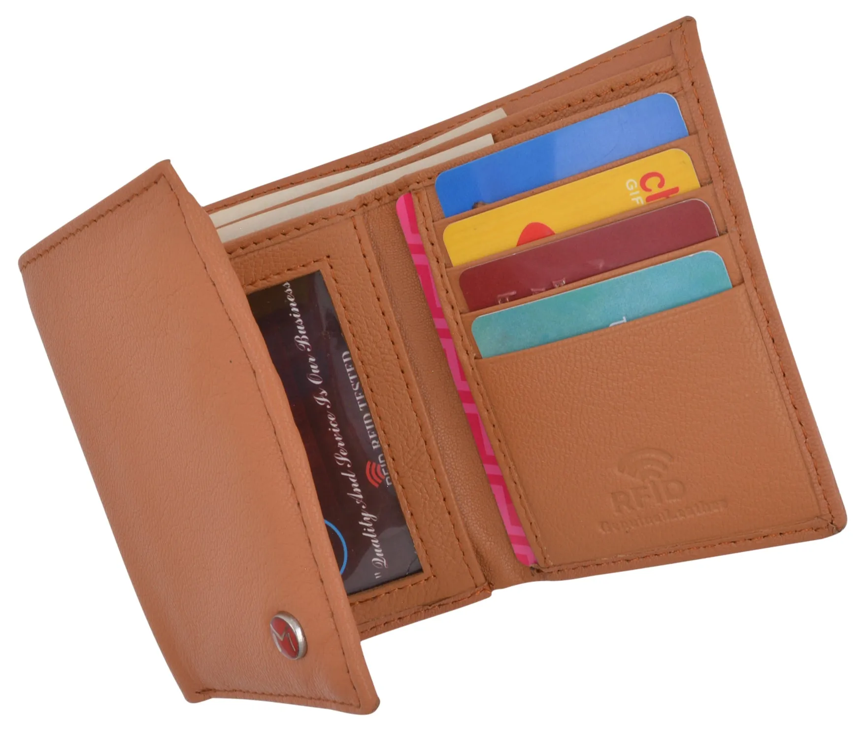 Swiss Marshall Mens Trifold Wallet RFID Blocking Genuine Leather Bifold ID Window