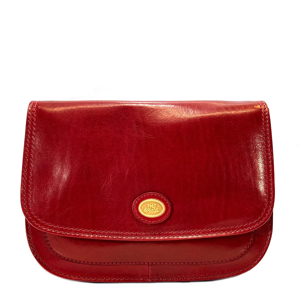 The Bridge Leather Saddle Bag - Red - Style: 04415201