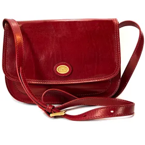 The Bridge Leather Saddle Bag - Red - Style: 04415201