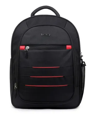 THE CLOWNFISH Finisher 27 Litre Black School Backpack - Water Resistant | 3 Compartments | Black