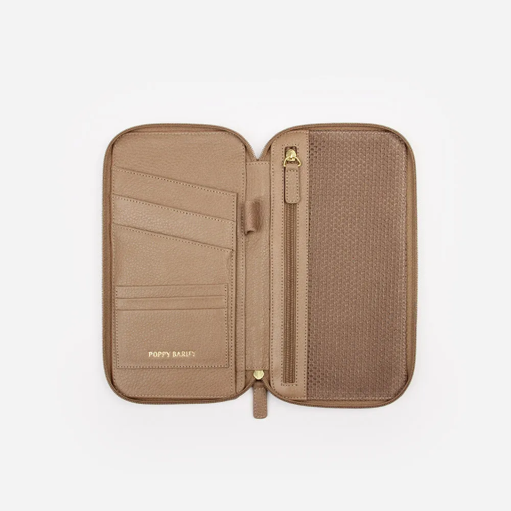 The Flying Solo Passport Holder Biscotti Micro Pebble