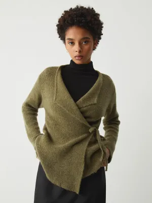 Tie Front Graceful Wrap Sweater