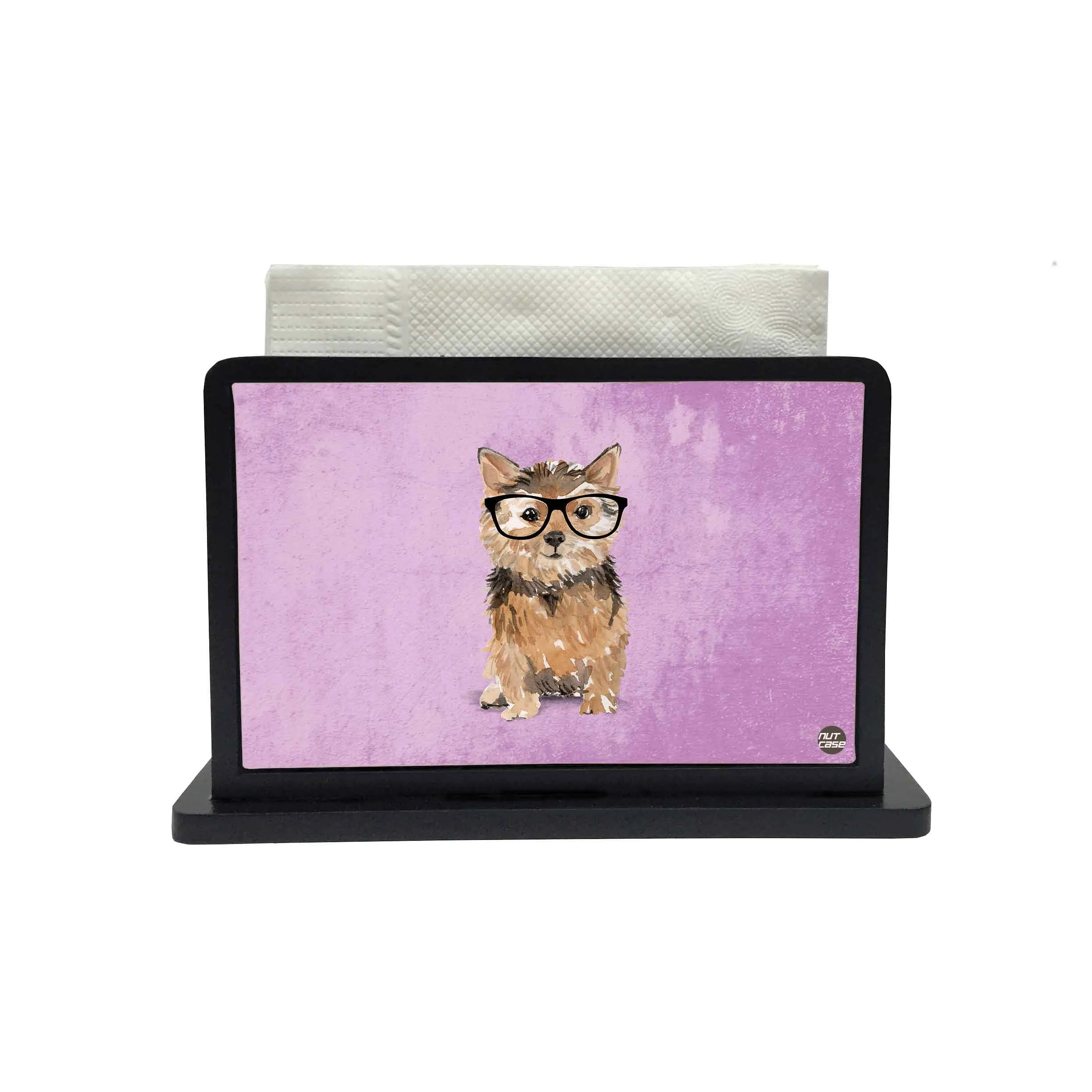 Tissue Holder Paper Napkin Stand - Smart Dog Purple