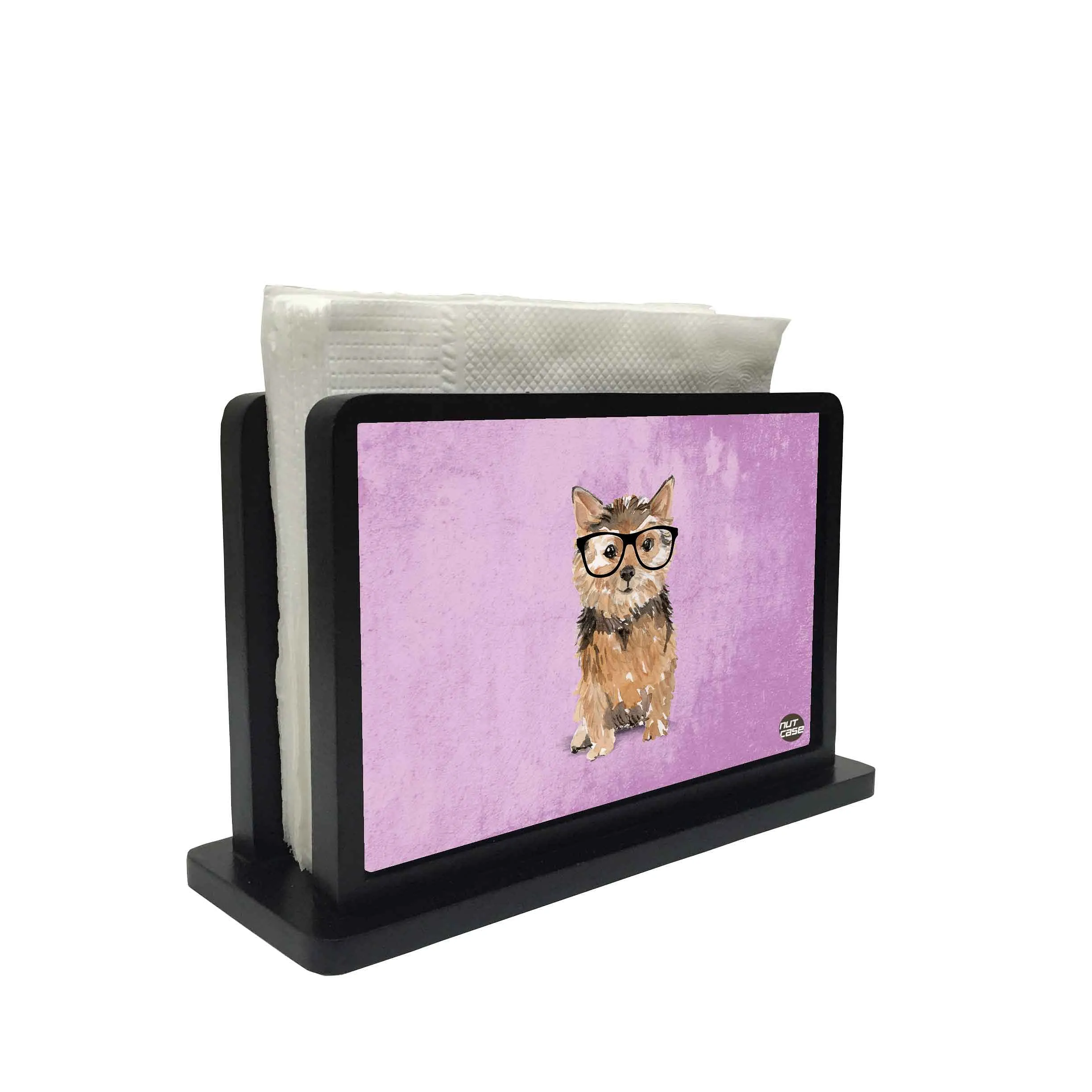 Tissue Holder Paper Napkin Stand - Smart Dog Purple