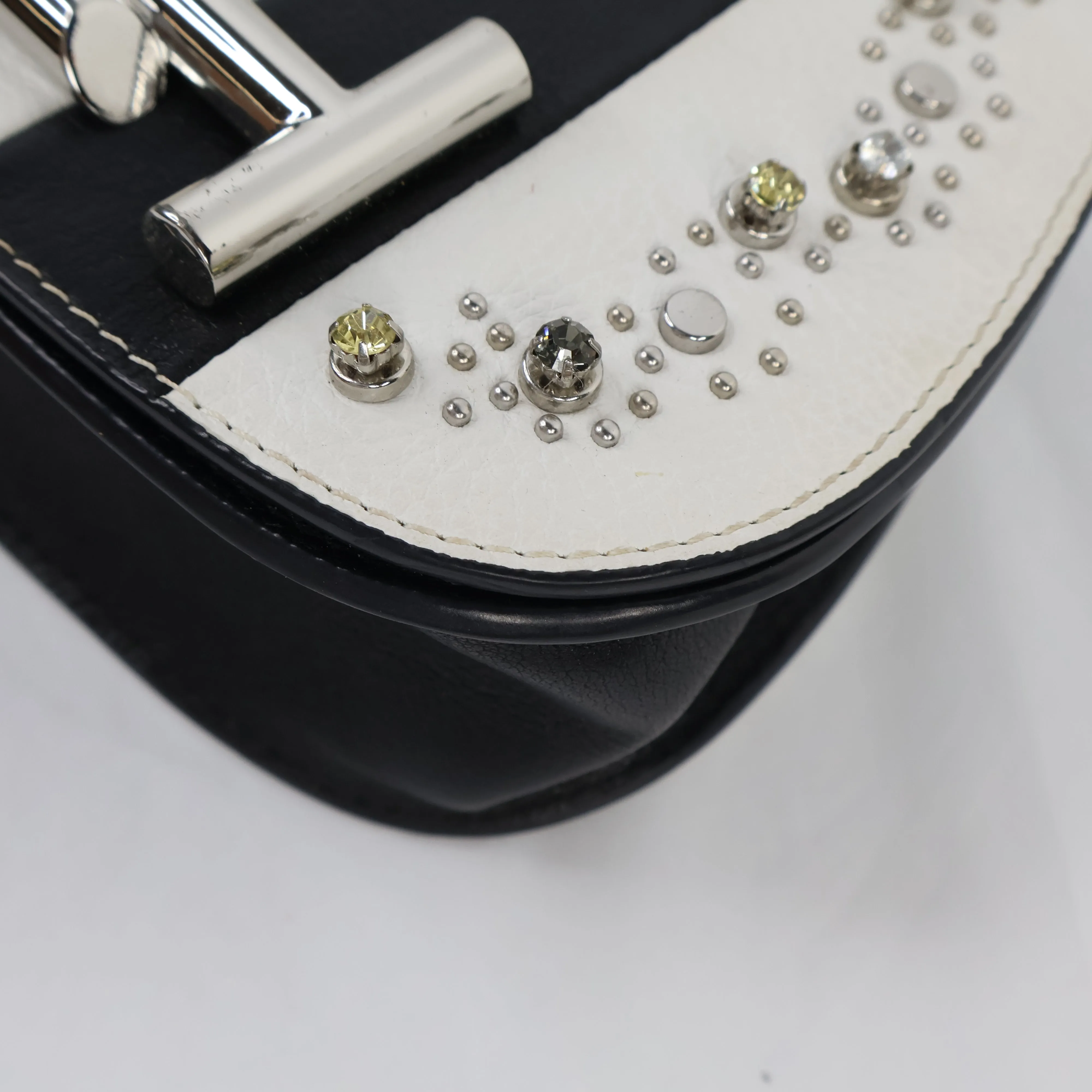 Tod's Flap Bag Black White Crystal