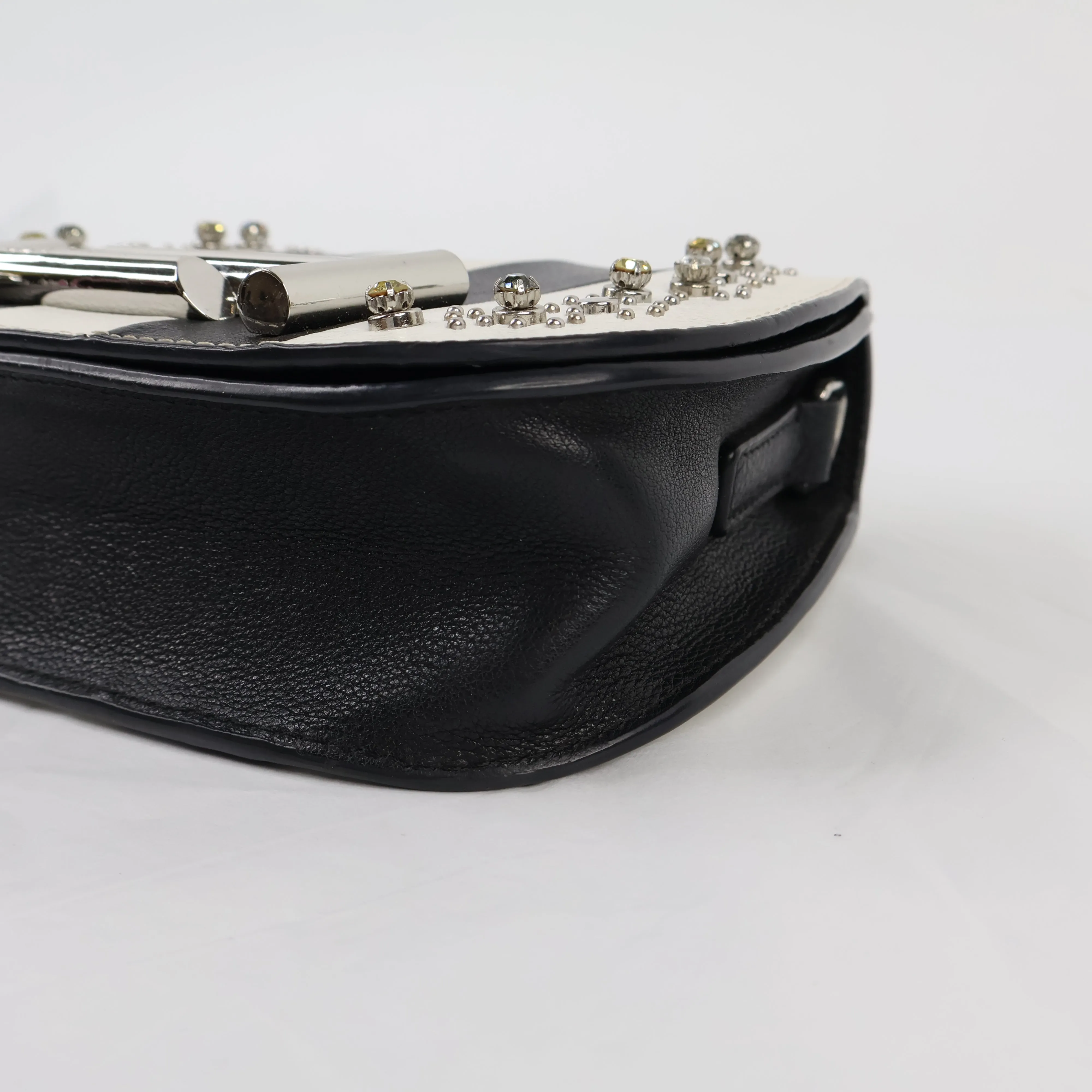 Tod's Flap Bag Black White Crystal