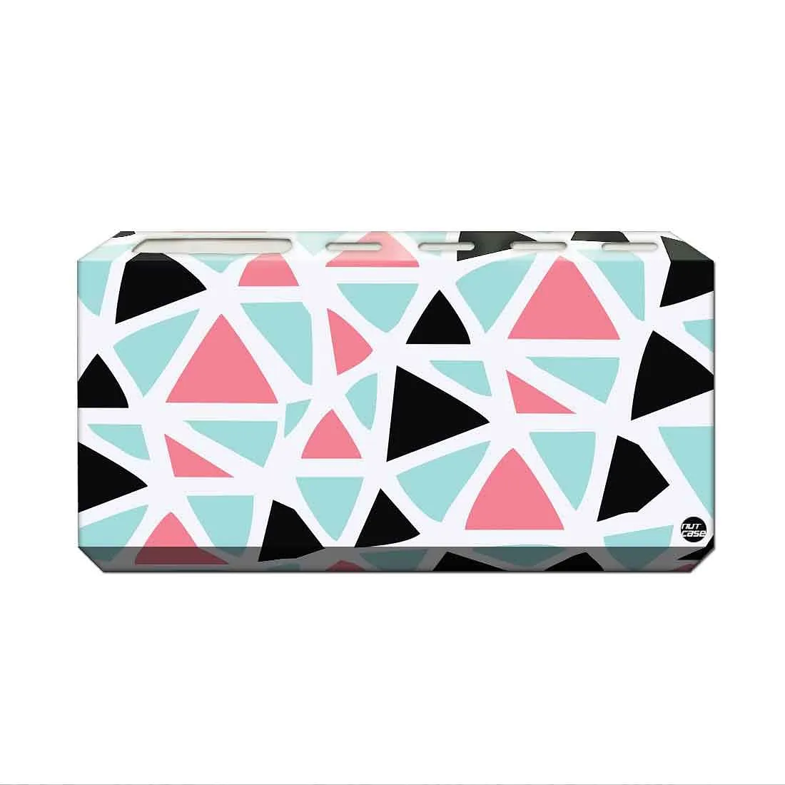 Toothbrush Holder Wall Mounted -Triangles Pattern Black and Pink