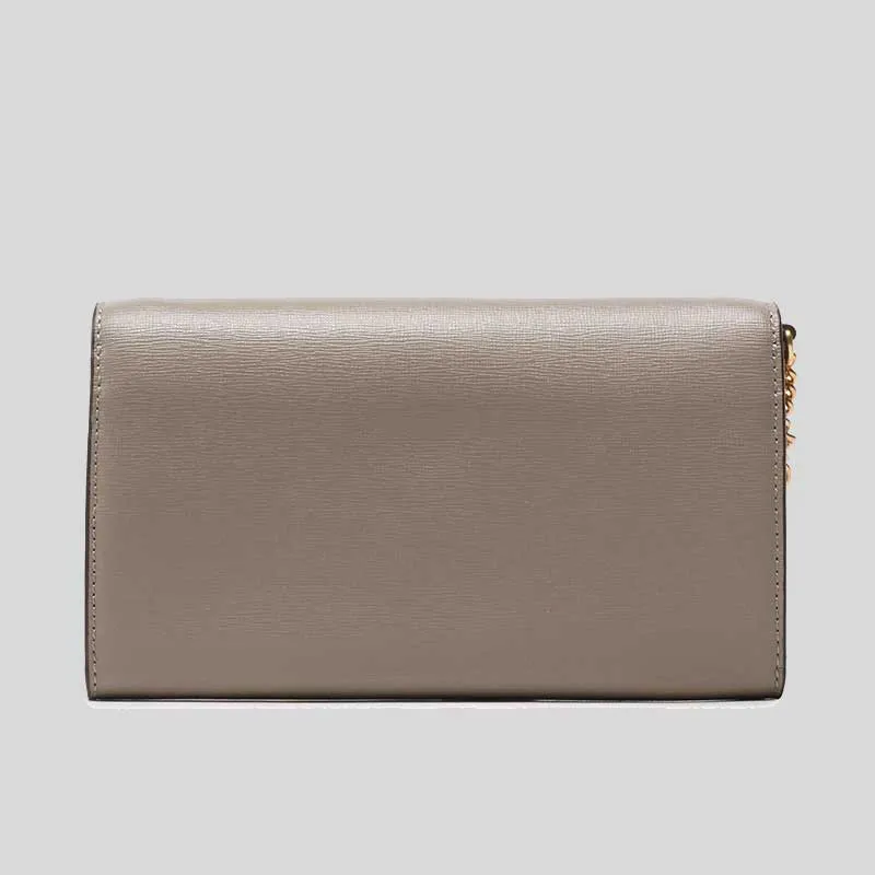 TORY BURCH ROBINSON Chain Wallet Gray Heron 137152