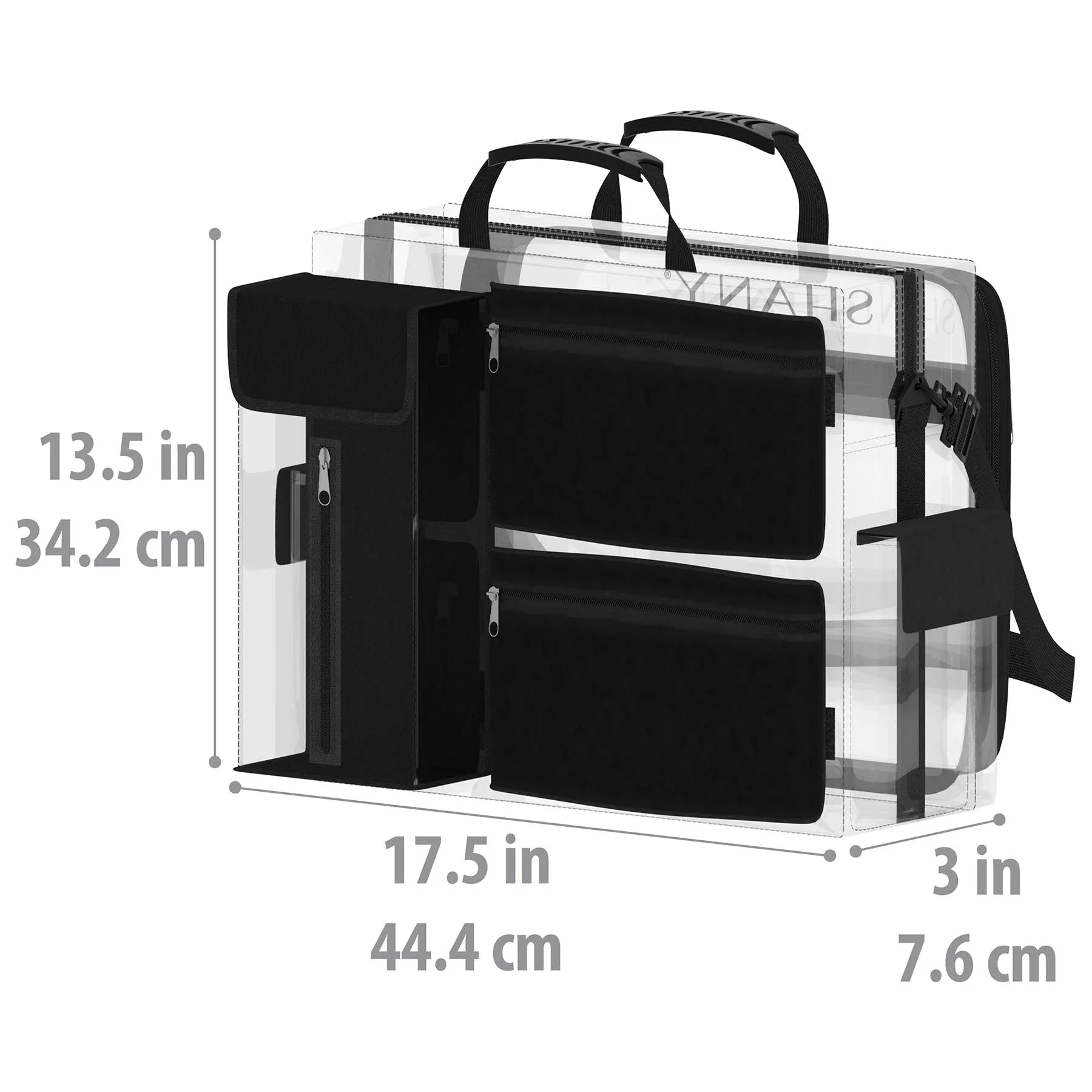 Traveling Makeup Artist Bag with Removable Compartments - Clear/Black