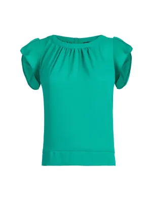 Tulip-Sleeve Button-Back Blouse - 7th Avenue