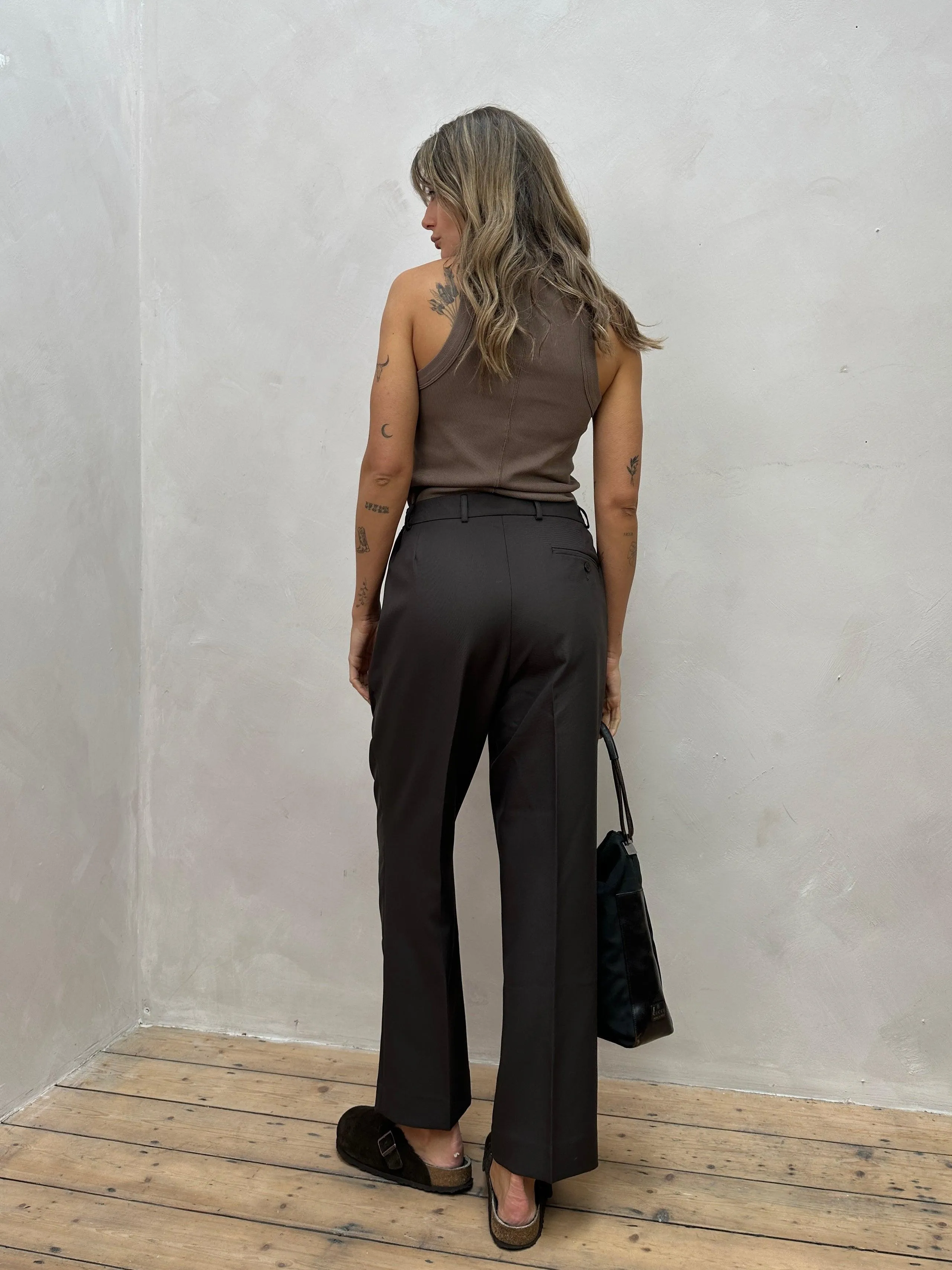 Vintage Elasticated Straight Leg Trousers - W32/36