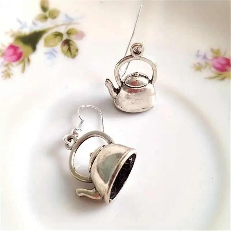 Vintage Teapot Shaped Ear Hook Earrings