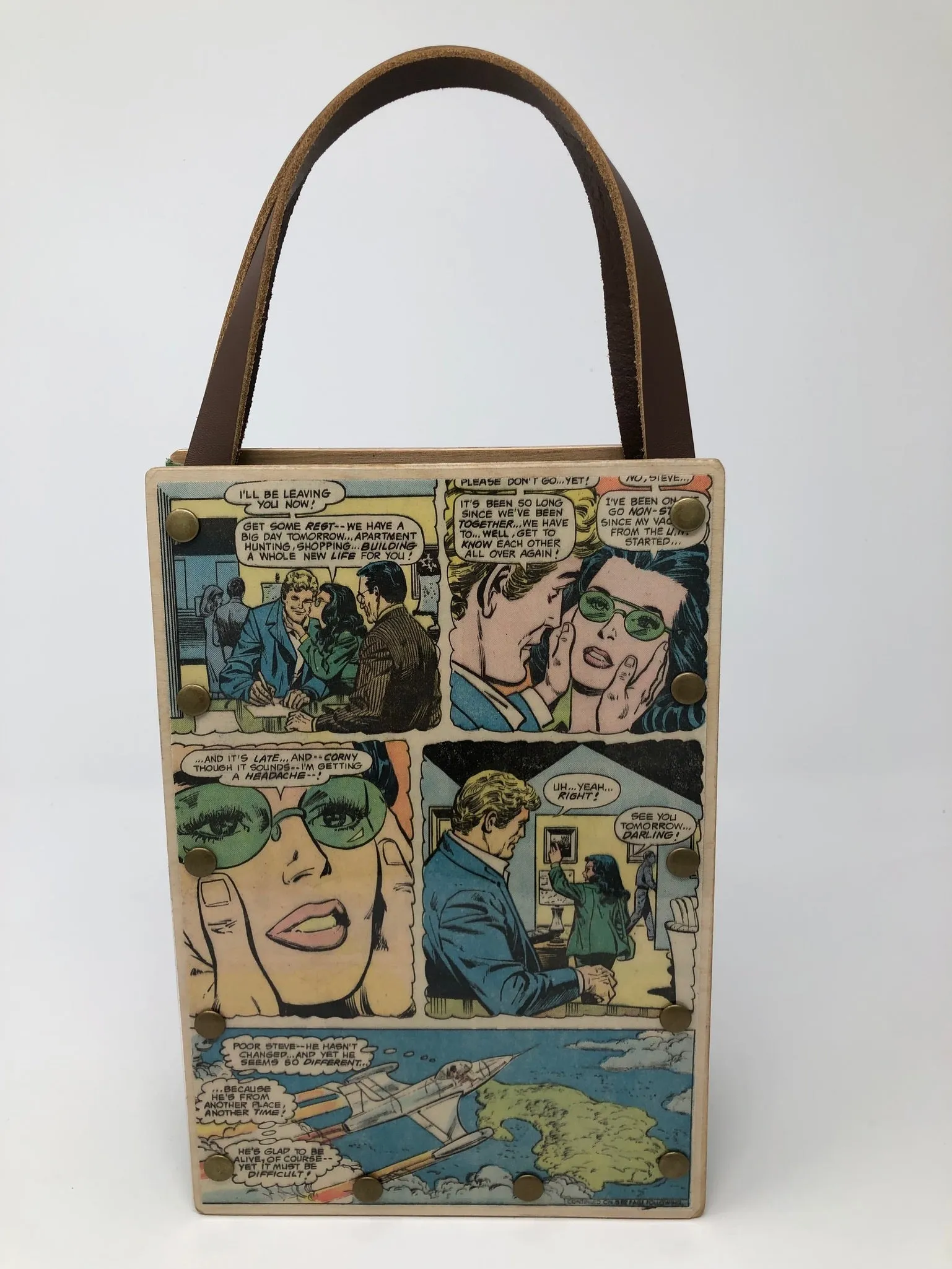 Vintage Wonder Woman Handbag - Justice League Heros Wonder Woman and Superman