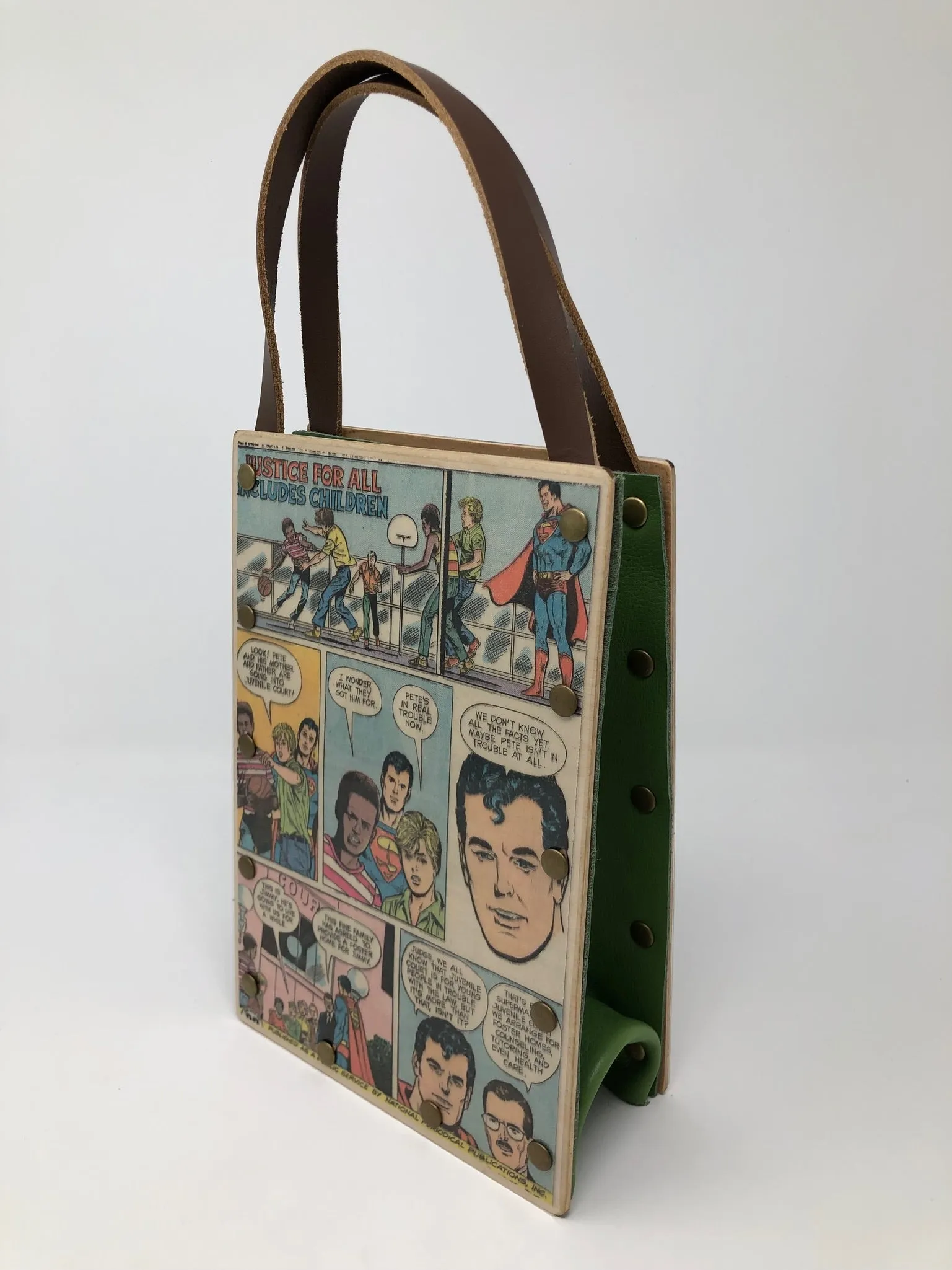 Vintage Wonder Woman Handbag - Justice League Heros Wonder Woman and Superman