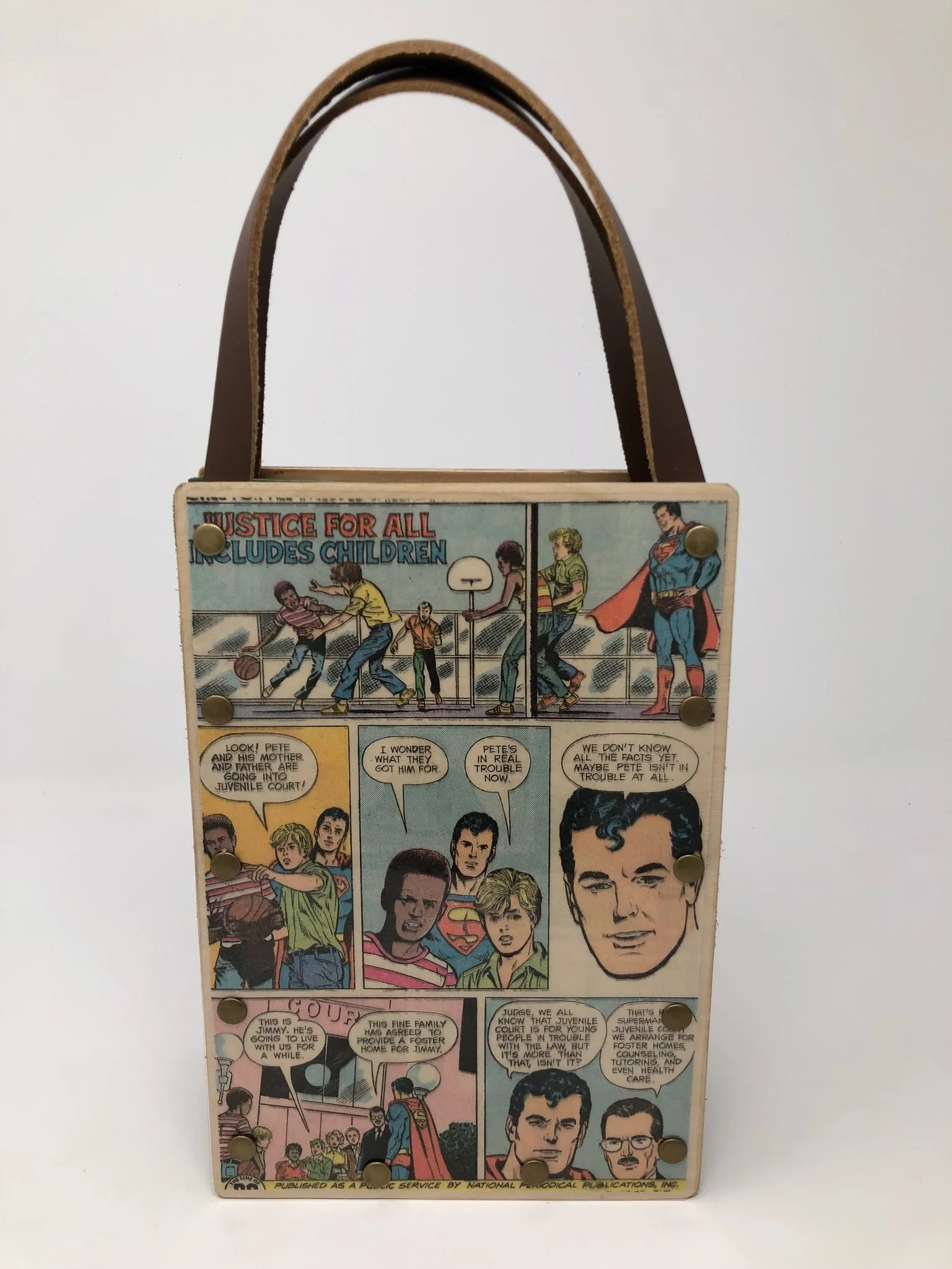 Vintage Wonder Woman Handbag - Justice League Heros Wonder Woman and Superman