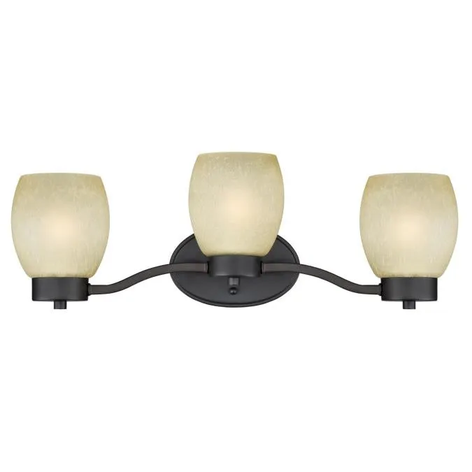 Westinghouse 6341500 3 Light Wall Oil Rubbed Bronze Finish with Aged Amber Scavo Glass