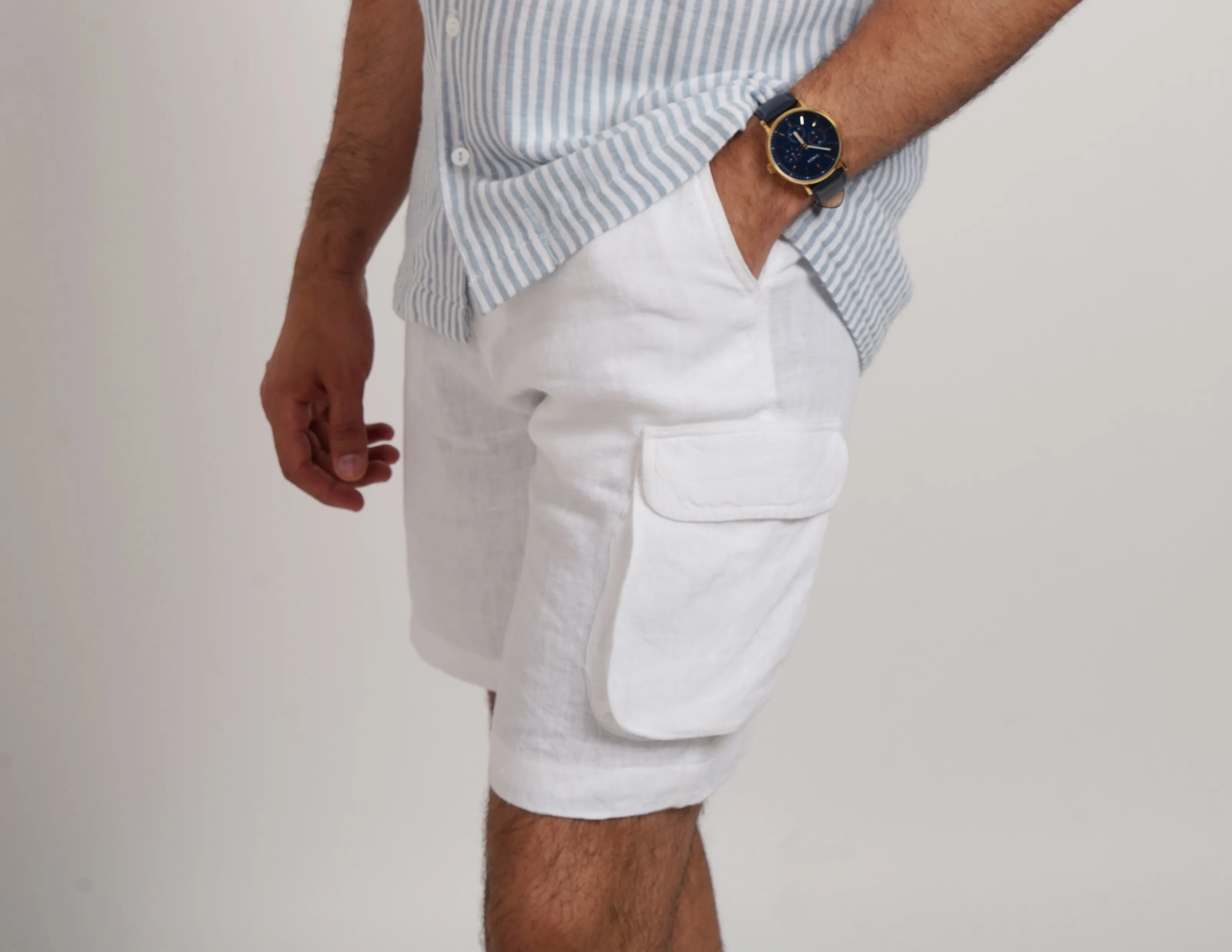 White Linen Shorts