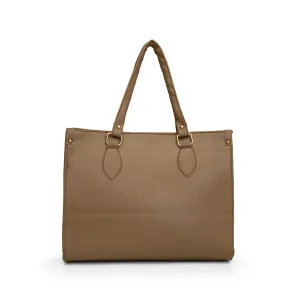 Women coffee brown textured shoulder bag