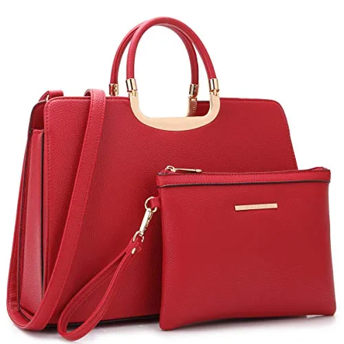 Women's Handbag Top Handle Tote Satchel Purse w/Matching Wristlet Wallet  (8 colors)