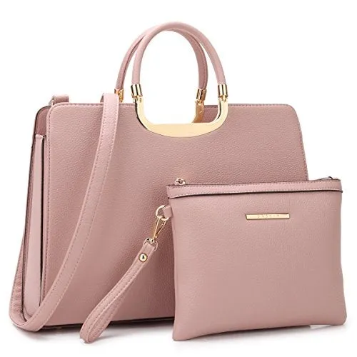 Women's Handbag Top Handle Tote Satchel Purse w/Matching Wristlet Wallet  (8 colors)